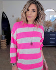 Robe pull rayé rose fluo - 𝐌𝐚𝐫𝐢𝐧𝐚𝟒𝟒𝐟𝐚𝐦𝐢𝐥𝐲