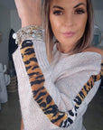 Pull beige à maille ajourée avec bandes latérales léo - 𝐌𝐚𝐫𝐢𝐧𝐚𝟒𝟒𝐟𝐚𝐦𝐢𝐥𝐲