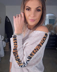 Pull beige à maille ajourée avec bandes latérales léo - 𝐌𝐚𝐫𝐢𝐧𝐚𝟒𝟒𝐟𝐚𝐦𝐢𝐥𝐲