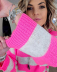 Robe pull rayé rose fluo - 𝐌𝐚𝐫𝐢𝐧𝐚𝟒𝟒𝐟𝐚𝐦𝐢𝐥𝐲