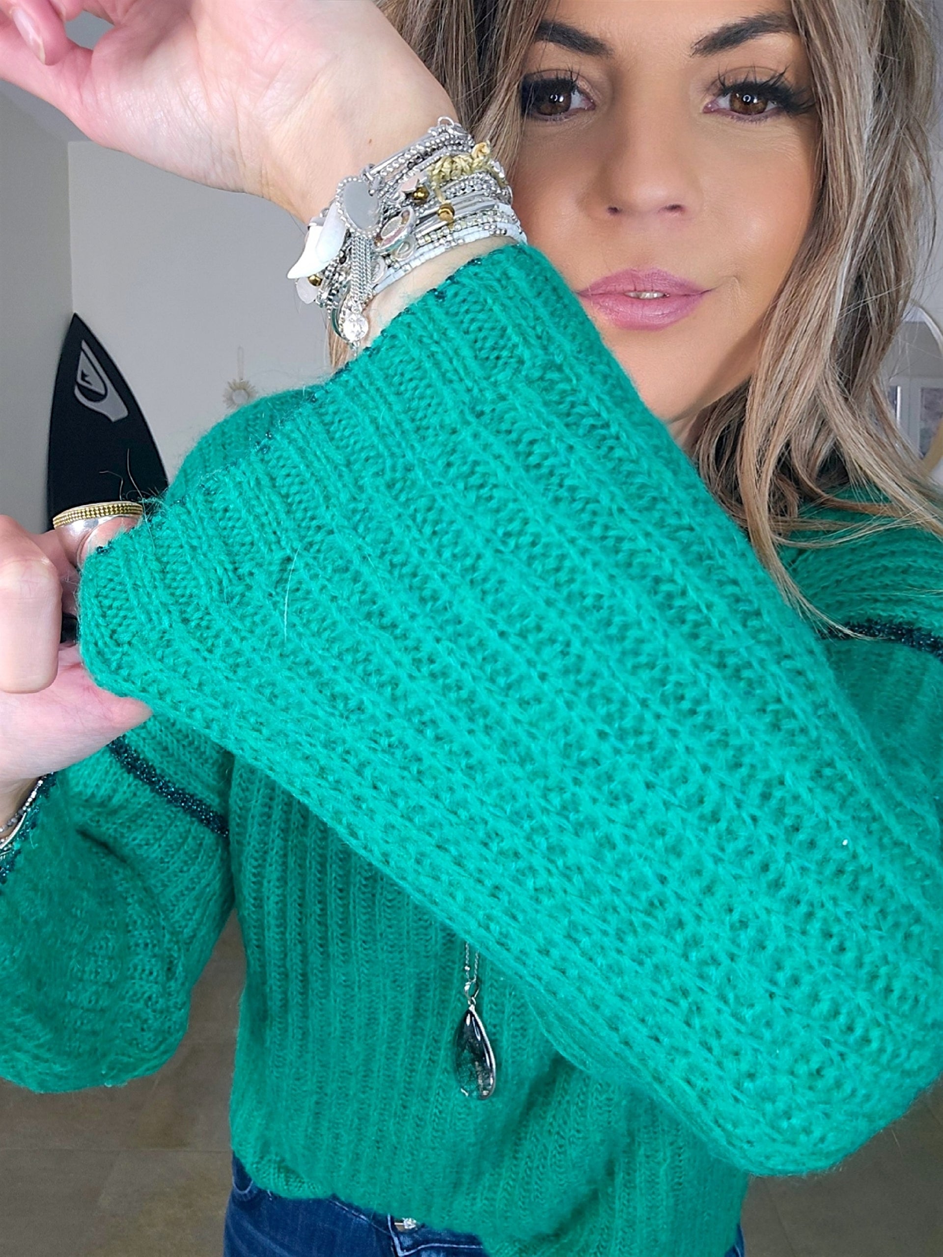 Pull vert à maille douce et chaude - 𝐌𝐚𝐫𝐢𝐧𝐚𝟒𝟒𝐟𝐚𝐦𝐢𝐥𝐲