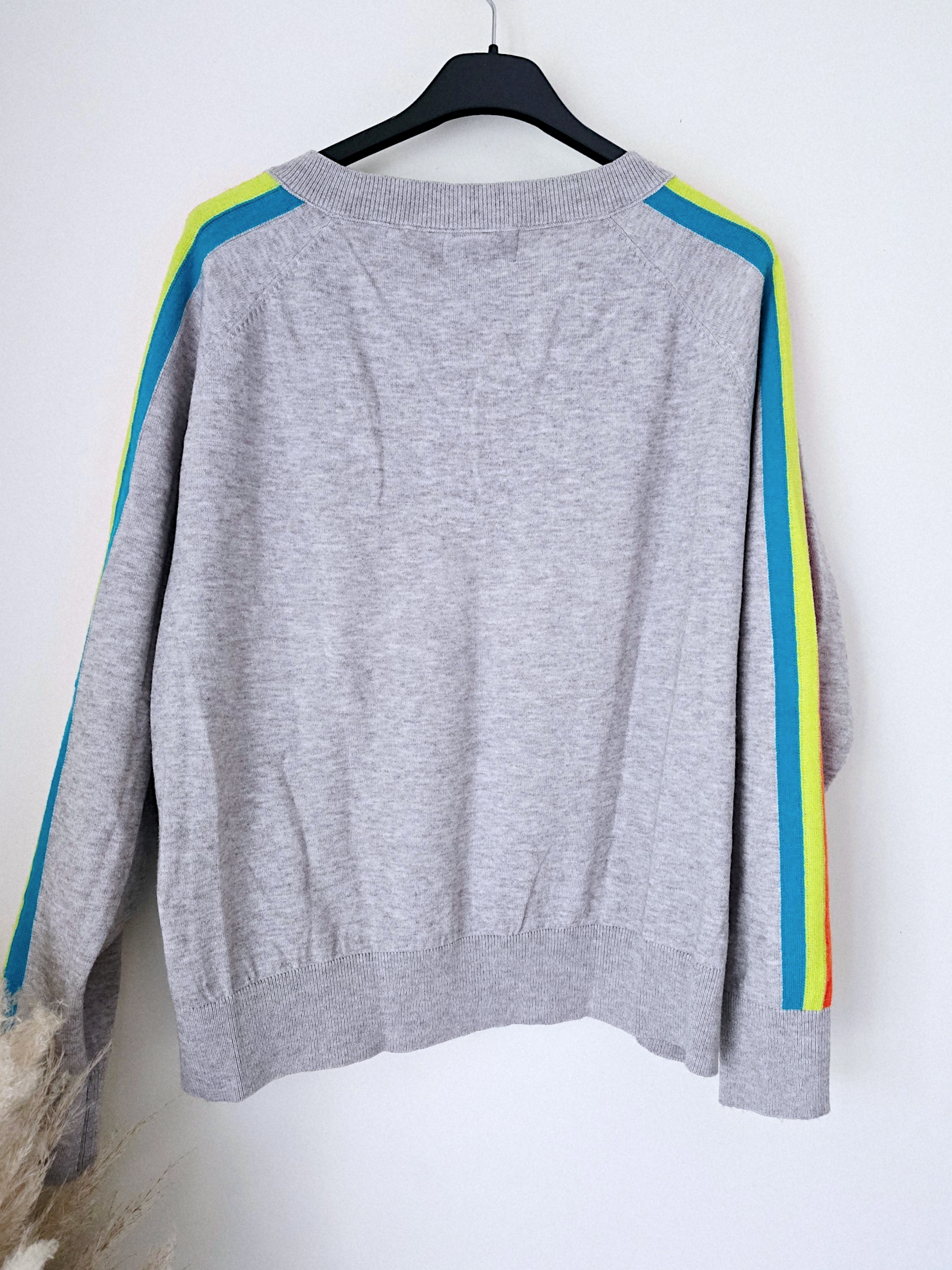 Pull gris clair à bandes latérales arc-en-ciel - 𝐌𝐚𝐫𝐢𝐧𝐚𝟒𝟒𝐟𝐚𝐦𝐢𝐥𝐲