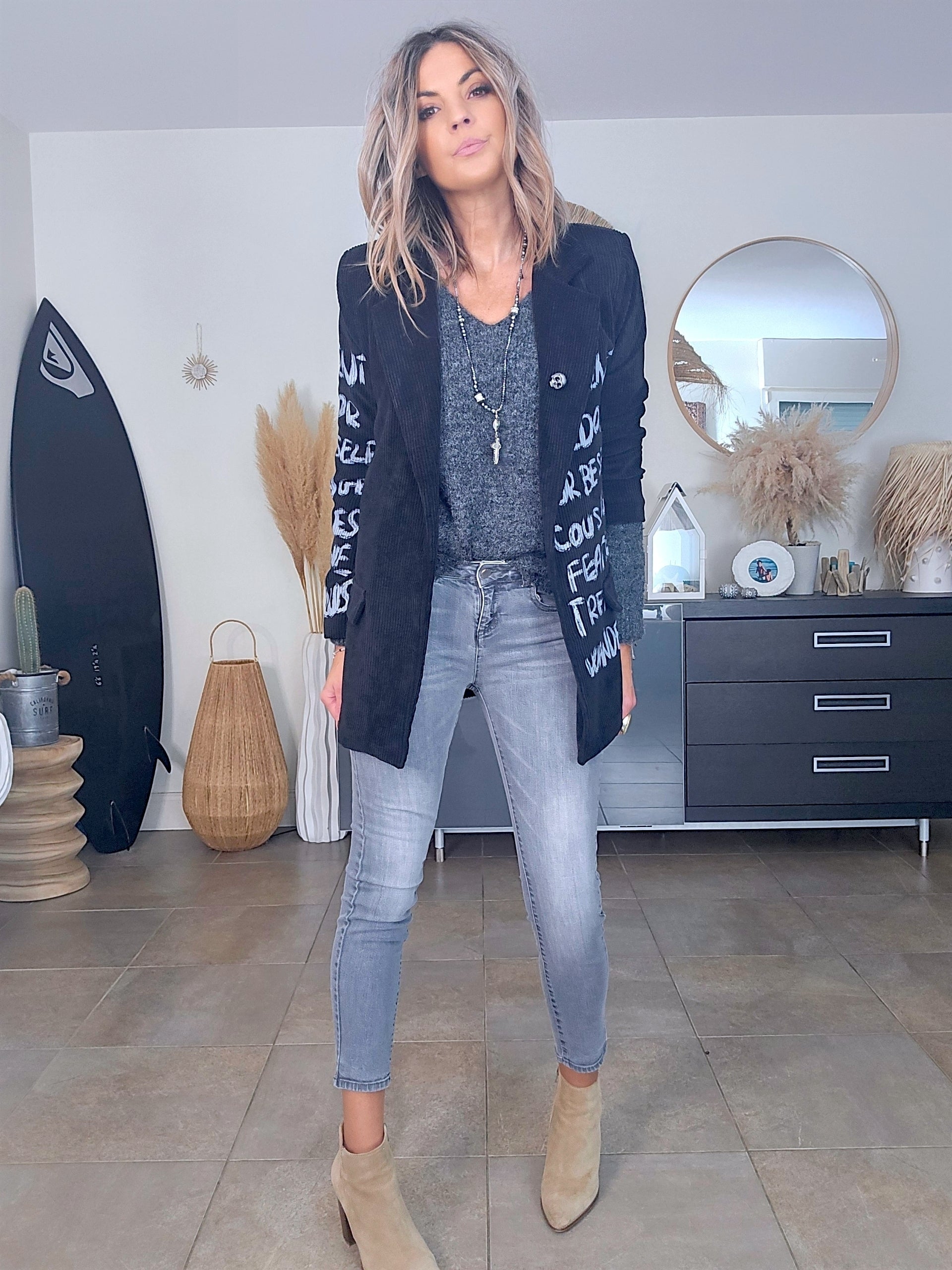 Jean slim fit gris delavé - 𝐌𝐚𝐫𝐢𝐧𝐚𝟒𝟒𝐟𝐚𝐦𝐢𝐥𝐲
