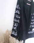 Veste en velours noir délavé à tags + pin's skull - 𝐌𝐚𝐫𝐢𝐧𝐚𝟒𝟒𝐟𝐚𝐦𝐢𝐥𝐲