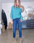 Pull bleu à maille fine - 𝐌𝐚𝐫𝐢𝐧𝐚𝟒𝟒𝐟𝐚𝐦𝐢𝐥𝐲