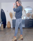 Pull gris anthracite à maille douce et chaude - 𝐌𝐚𝐫𝐢𝐧𝐚𝟒𝟒𝐟𝐚𝐦𝐢𝐥𝐲