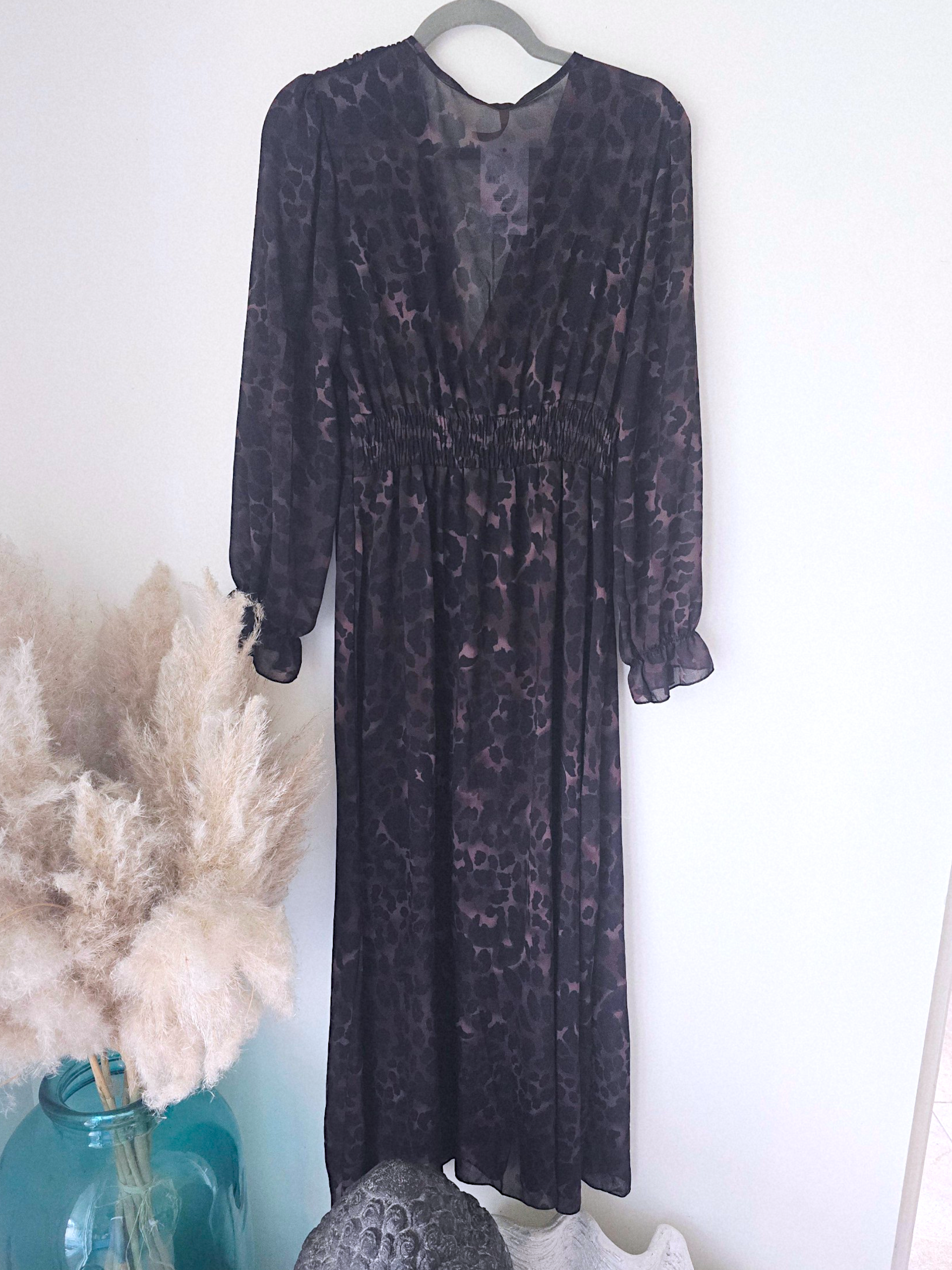 Robe longue marron à imprimé léopard - 𝐌𝐚𝐫𝐢𝐧𝐚𝟒𝟒𝐟𝐚𝐦𝐢𝐥𝐲