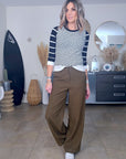 Pantalon chic palazzo kaki / marron - 𝐌𝐚𝐫𝐢𝐧𝐚𝟒𝟒𝐟𝐚𝐦𝐢𝐥𝐲
