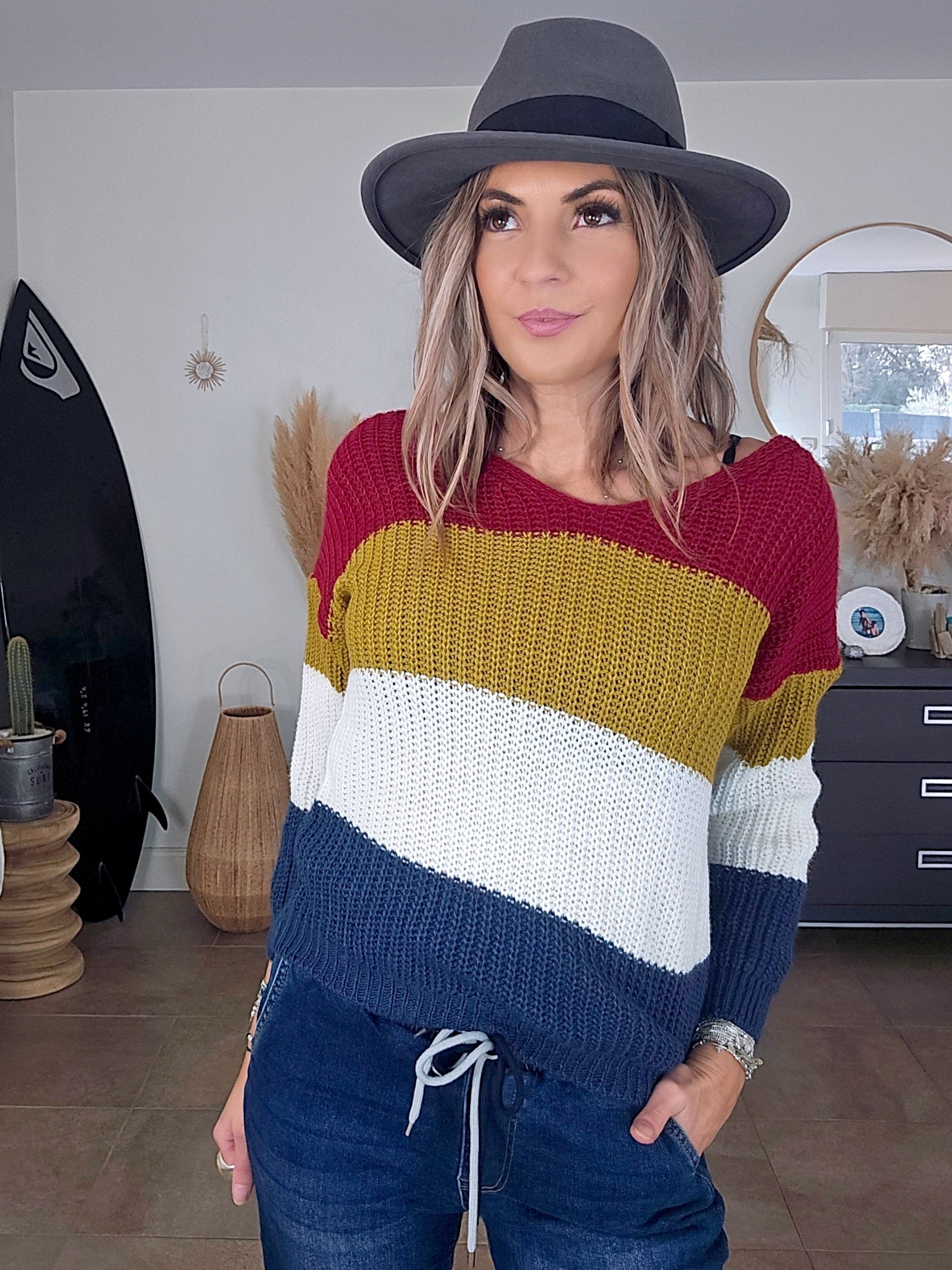 Pull tricolore double sens - 𝐌𝐚𝐫𝐢𝐧𝐚𝟒𝟒𝐟𝐚𝐦𝐢𝐥𝐲
