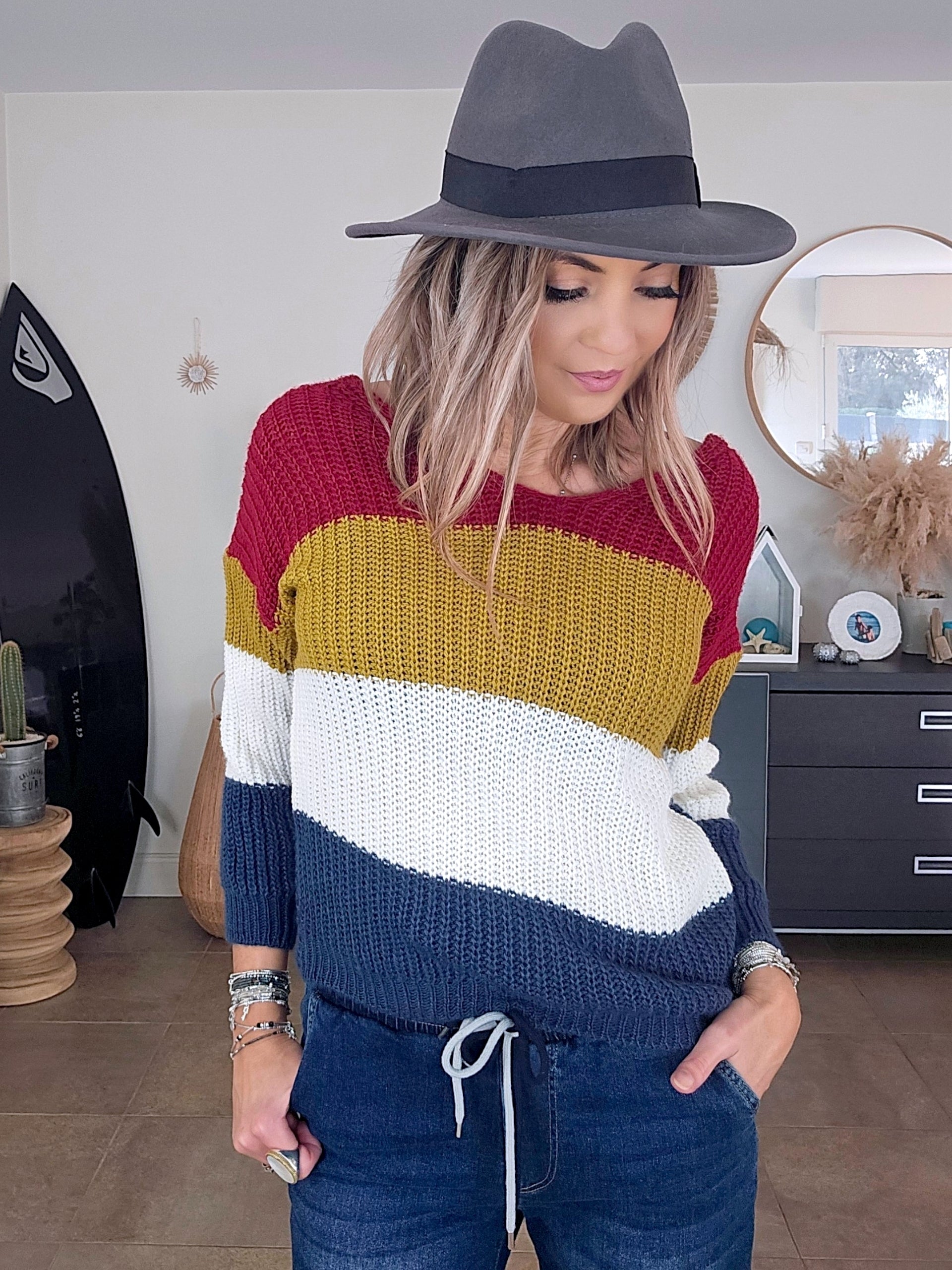 Pull tricolore double sens - 𝐌𝐚𝐫𝐢𝐧𝐚𝟒𝟒𝐟𝐚𝐦𝐢𝐥𝐲