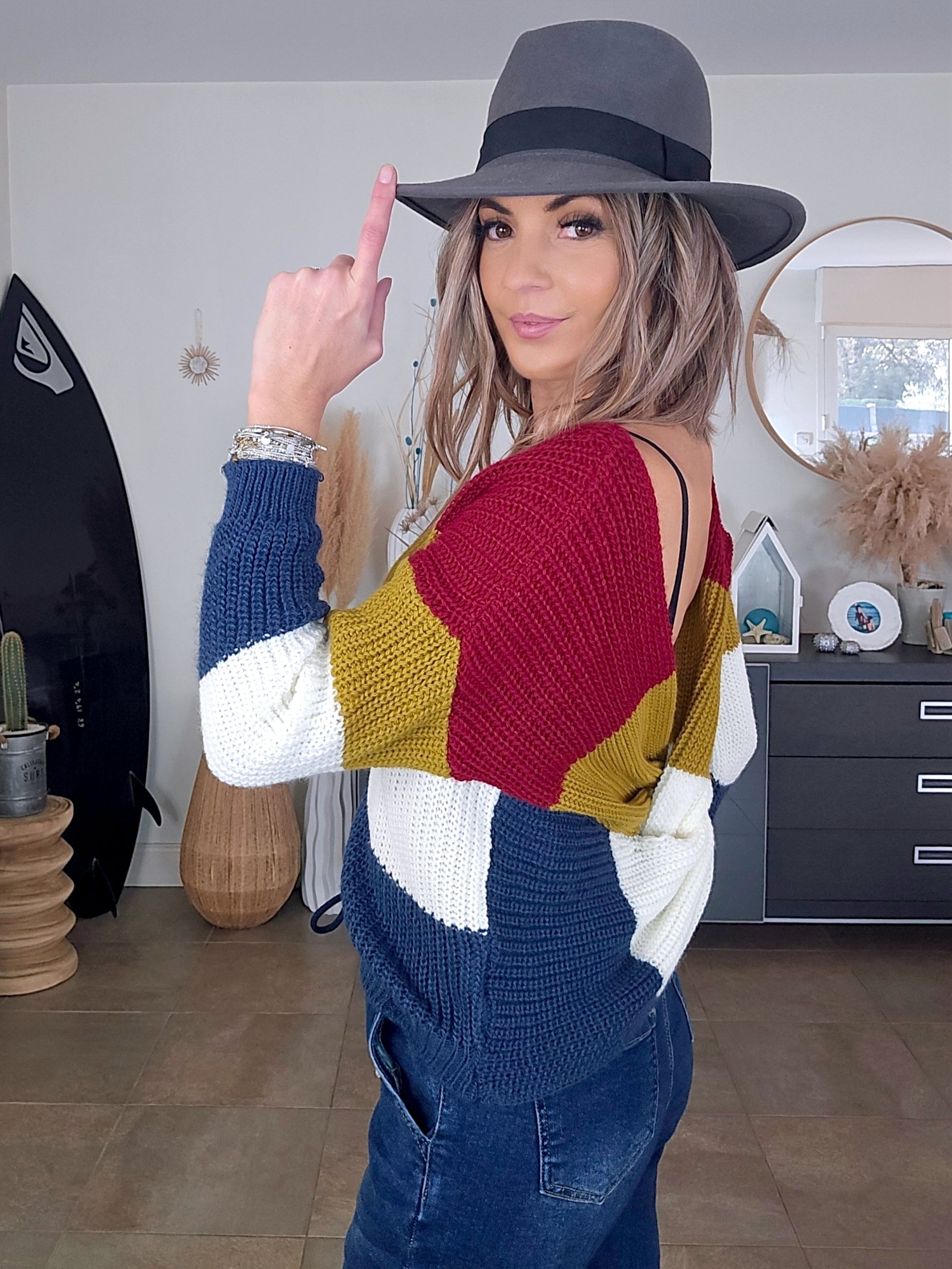 Pull tricolore double sens - 𝐌𝐚𝐫𝐢𝐧𝐚𝟒𝟒𝐟𝐚𝐦𝐢𝐥𝐲