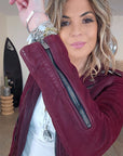 Perfecto aubergine 100% cuir - 𝐌𝐚𝐫𝐢𝐧𝐚𝟒𝟒𝐟𝐚𝐦𝐢𝐥𝐲