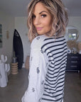 Cardigan marinière à imprimé bandana - 𝐌𝐚𝐫𝐢𝐧𝐚𝟒𝟒𝐟𝐚𝐦𝐢𝐥𝐲