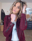 Perfecto aubergine 100% cuir - 𝐌𝐚𝐫𝐢𝐧𝐚𝟒𝟒𝐟𝐚𝐦𝐢𝐥𝐲