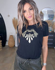 T-shirt noir à inscriptions dorées - 𝐌𝐚𝐫𝐢𝐧𝐚𝟒𝟒𝐟𝐚𝐦𝐢𝐥𝐲
