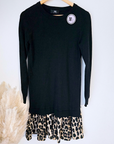 Robe noire maille pull à superposition léopard - 𝐌𝐚𝐫𝐢𝐧𝐚𝟒𝟒𝐟𝐚𝐦𝐢𝐥𝐲