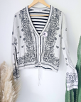 Cardigan marinière à imprimé bandana - 𝐌𝐚𝐫𝐢𝐧𝐚𝟒𝟒𝐟𝐚𝐦𝐢𝐥𝐲