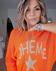 Pull orange fluo bohème - 𝐌𝐚𝐫𝐢𝐧𝐚𝟒𝟒𝐟𝐚𝐦𝐢𝐥𝐲