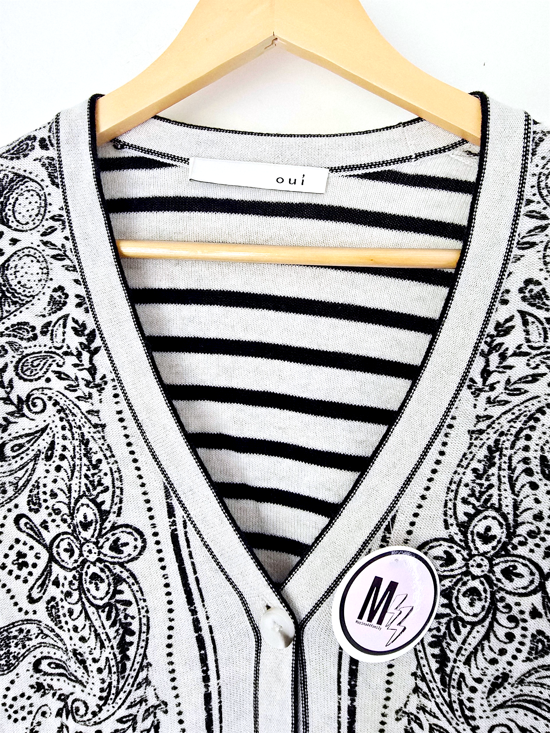 Cardigan marinière à imprimé bandana - 𝐌𝐚𝐫𝐢𝐧𝐚𝟒𝟒𝐟𝐚𝐦𝐢𝐥𝐲
