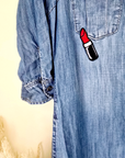 Robe chemise bleue à écussons - 𝐌𝐚𝐫𝐢𝐧𝐚𝟒𝟒𝐟𝐚𝐦𝐢𝐥𝐲
