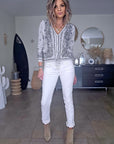 Cardigan marinière à imprimé bandana - 𝐌𝐚𝐫𝐢𝐧𝐚𝟒𝟒𝐟𝐚𝐦𝐢𝐥𝐲