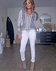 Cardigan marinière à imprimé bandana - 𝐌𝐚𝐫𝐢𝐧𝐚𝟒𝟒𝐟𝐚𝐦𝐢𝐥𝐲