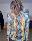 Veste cintrée à imprimé python vert et jaune, munie de strass - 𝐌𝐚𝐫𝐢𝐧𝐚𝟒𝟒𝐟𝐚𝐦𝐢𝐥𝐲
