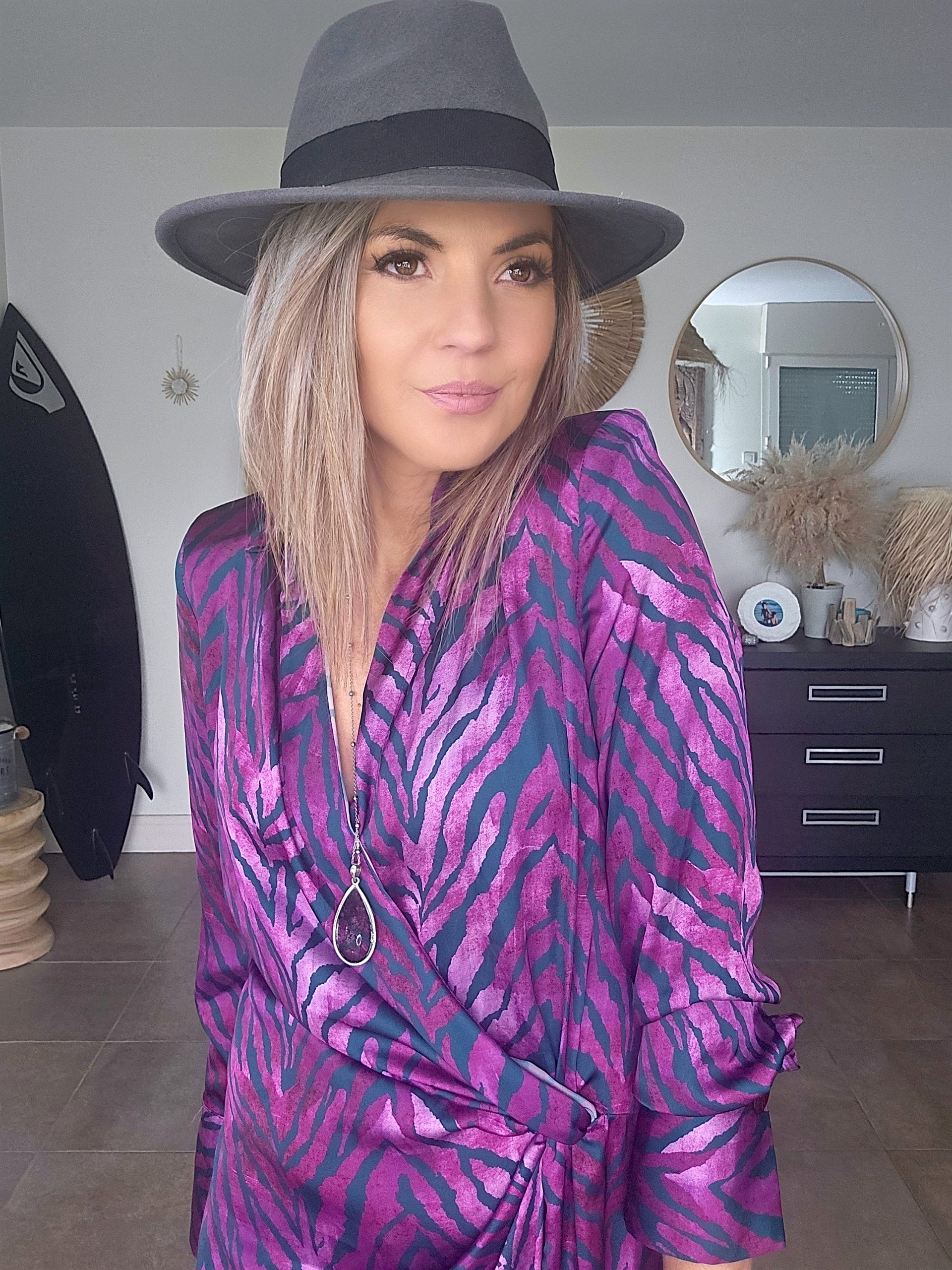 Robe portefeuille zébrée violette - 𝐌𝐚𝐫𝐢𝐧𝐚𝟒𝟒𝐟𝐚𝐦𝐢𝐥𝐲