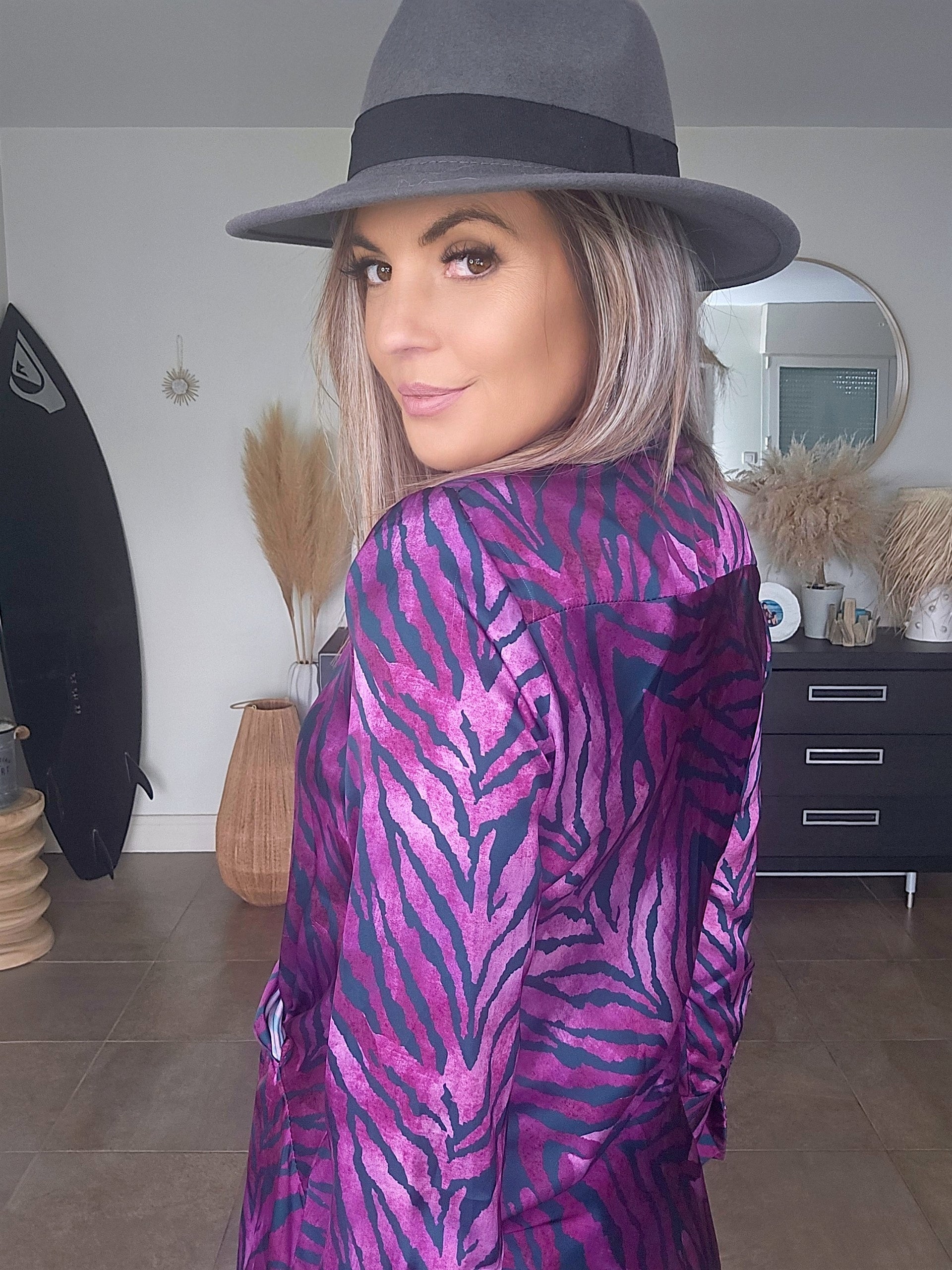 Robe portefeuille zébrée violette - 𝐌𝐚𝐫𝐢𝐧𝐚𝟒𝟒𝐟𝐚𝐦𝐢𝐥𝐲