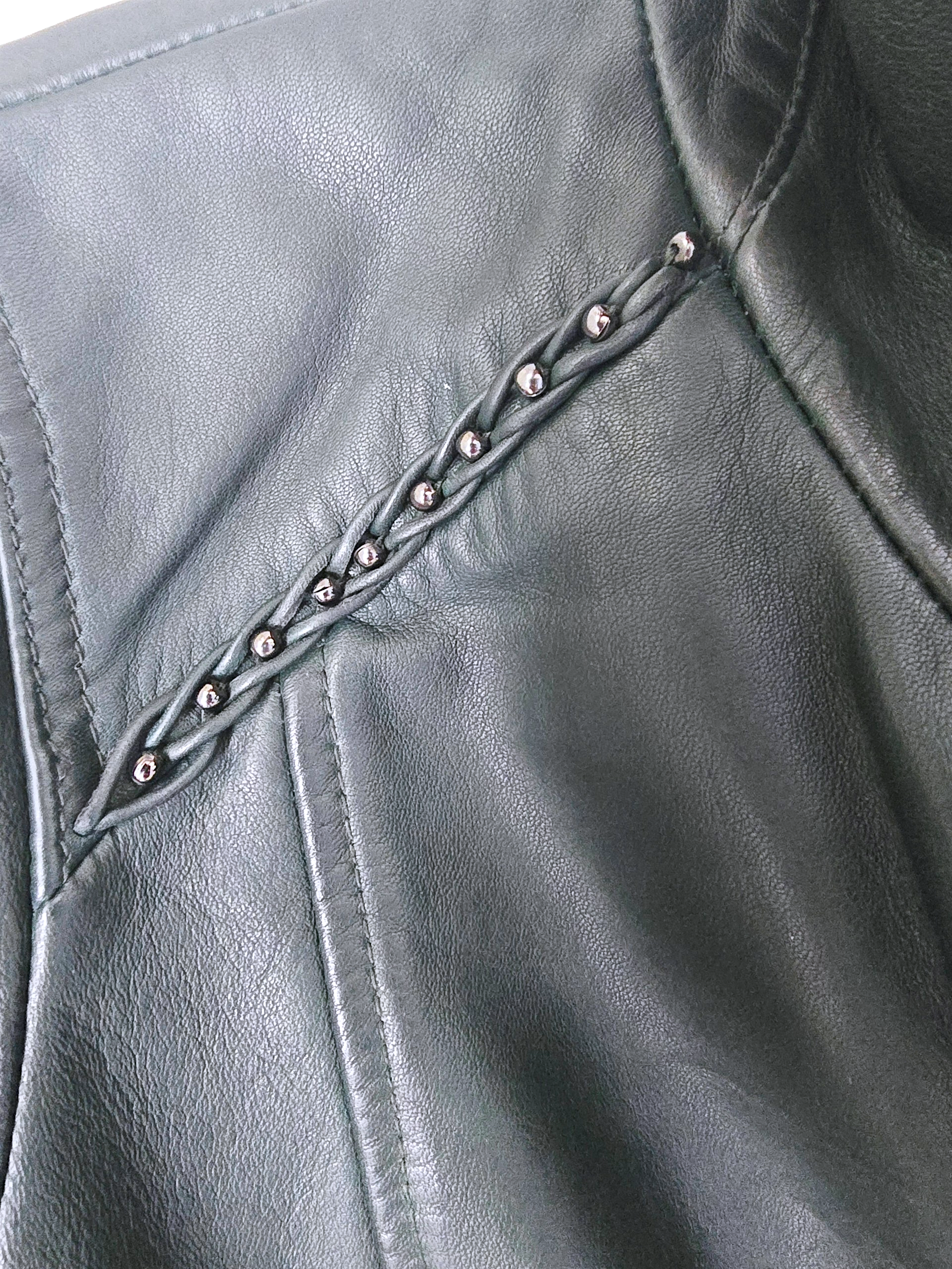 Perfecto vert 100% cuir - 𝐌𝐚𝐫𝐢𝐧𝐚𝟒𝟒𝐟𝐚𝐦𝐢𝐥𝐲