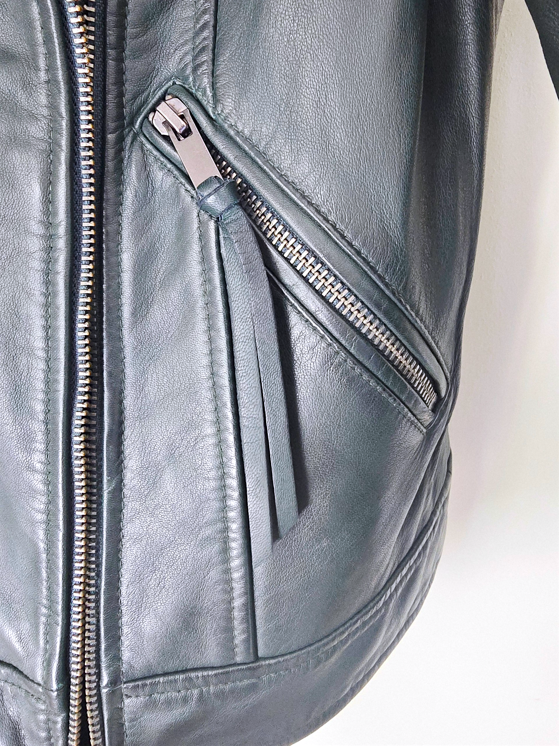 Perfecto vert 100% cuir - 𝐌𝐚𝐫𝐢𝐧𝐚𝟒𝟒𝐟𝐚𝐦𝐢𝐥𝐲