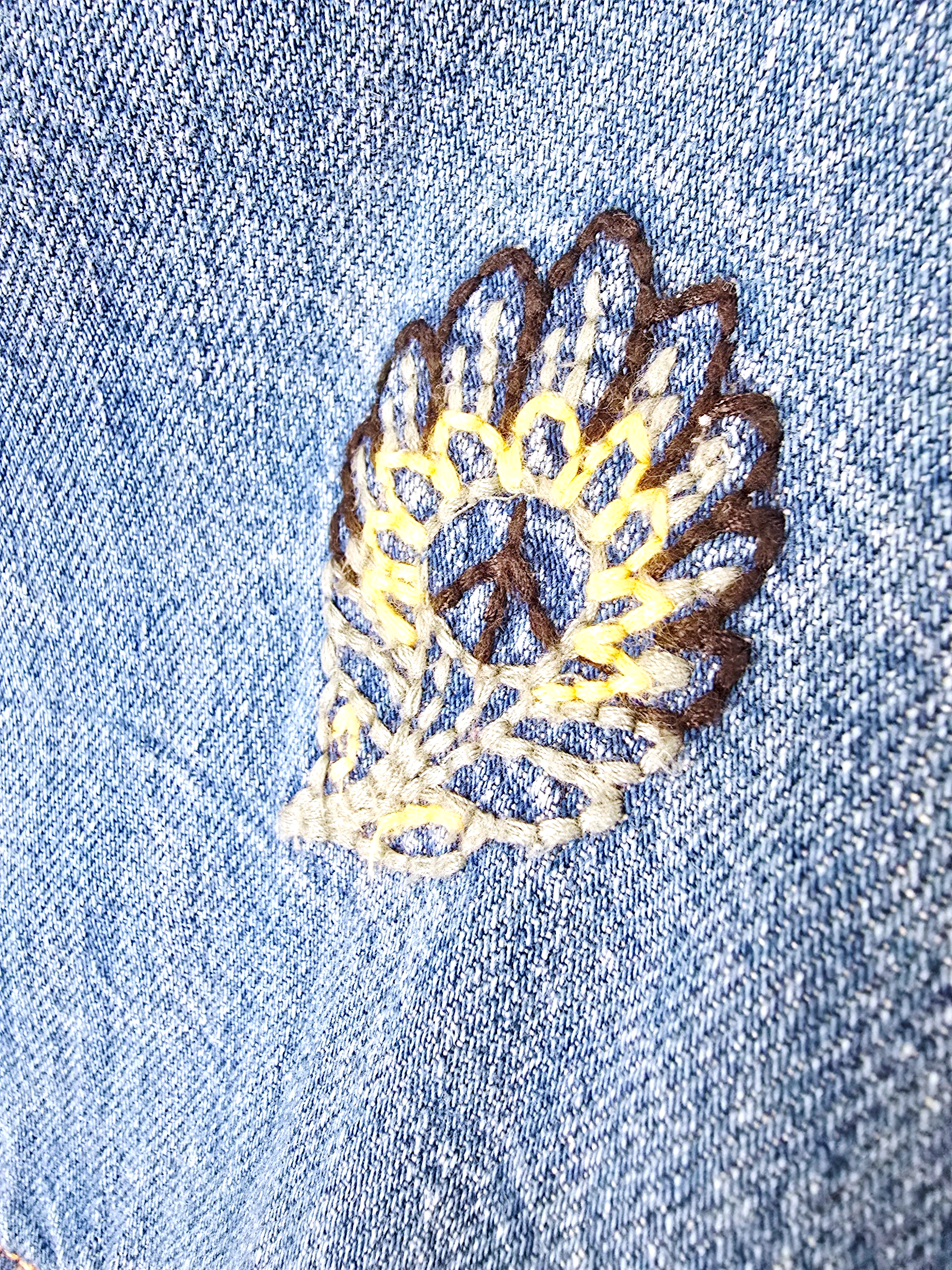 Veste brodée en jean bleu - 𝐌𝐚𝐫𝐢𝐧𝐚𝟒𝟒𝐟𝐚𝐦𝐢𝐥𝐲