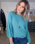 Pull bleu à maille fine - 𝐌𝐚𝐫𝐢𝐧𝐚𝟒𝟒𝐟𝐚𝐦𝐢𝐥𝐲