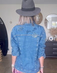 Veste brodée en jean bleu - 𝐌𝐚𝐫𝐢𝐧𝐚𝟒𝟒𝐟𝐚𝐦𝐢𝐥𝐲