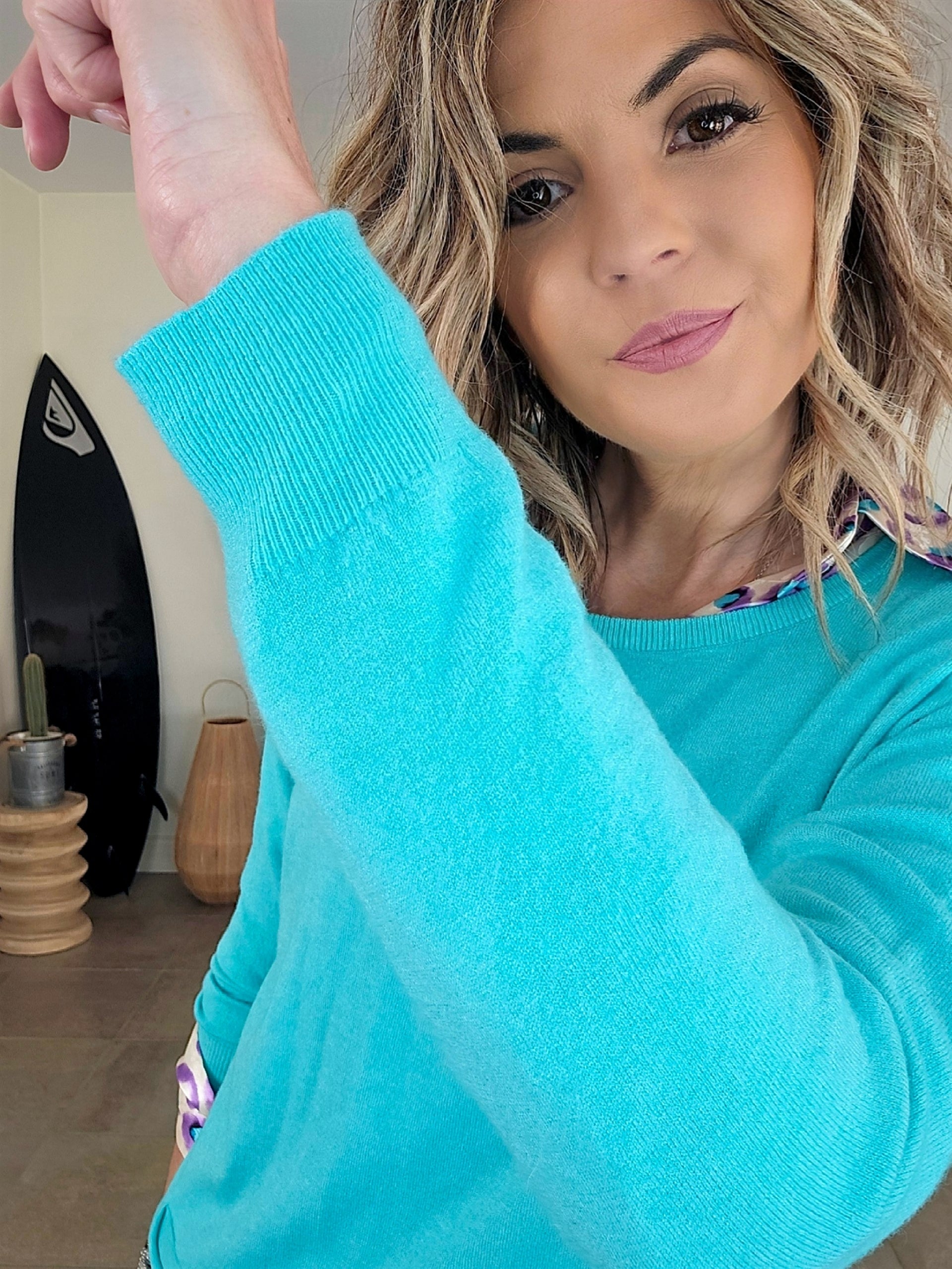 Pull bleu turquoise - 𝐌𝐚𝐫𝐢𝐧𝐚𝟒𝟒𝐟𝐚𝐦𝐢𝐥𝐲