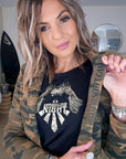 Veste cintrée camouflage kaki avec dessin et inscriptions dorées - 𝐌𝐚𝐫𝐢𝐧𝐚𝟒𝟒𝐟𝐚𝐦𝐢𝐥𝐲
