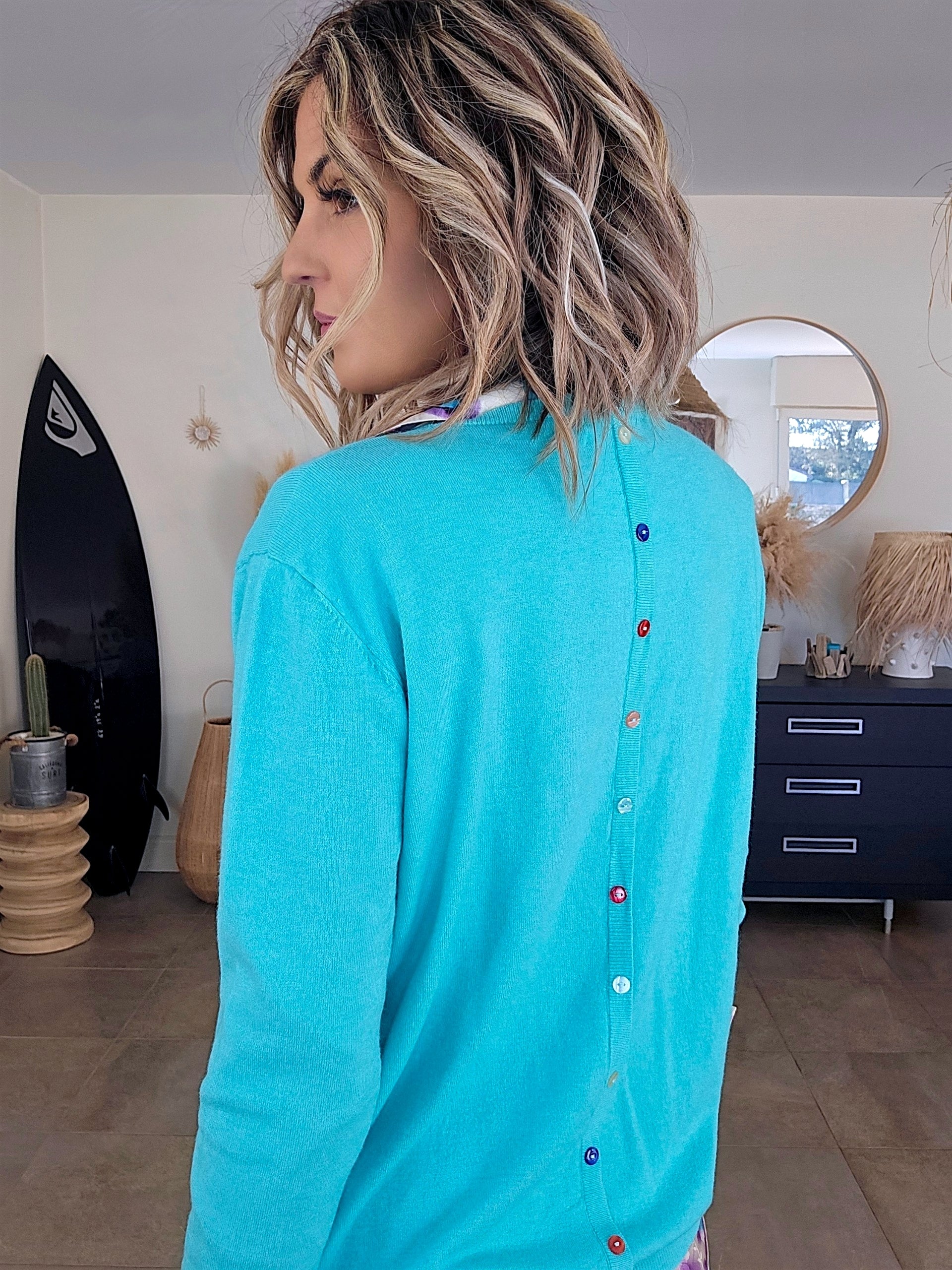 Pull bleu turquoise - 𝐌𝐚𝐫𝐢𝐧𝐚𝟒𝟒𝐟𝐚𝐦𝐢𝐥𝐲