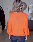 Pull orange fluo bohème - 𝐌𝐚𝐫𝐢𝐧𝐚𝟒𝟒𝐟𝐚𝐦𝐢𝐥𝐲