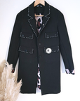 Manteau noir à clous mi-saison - 𝐌𝐚𝐫𝐢𝐧𝐚𝟒𝟒𝐟𝐚𝐦𝐢𝐥𝐲