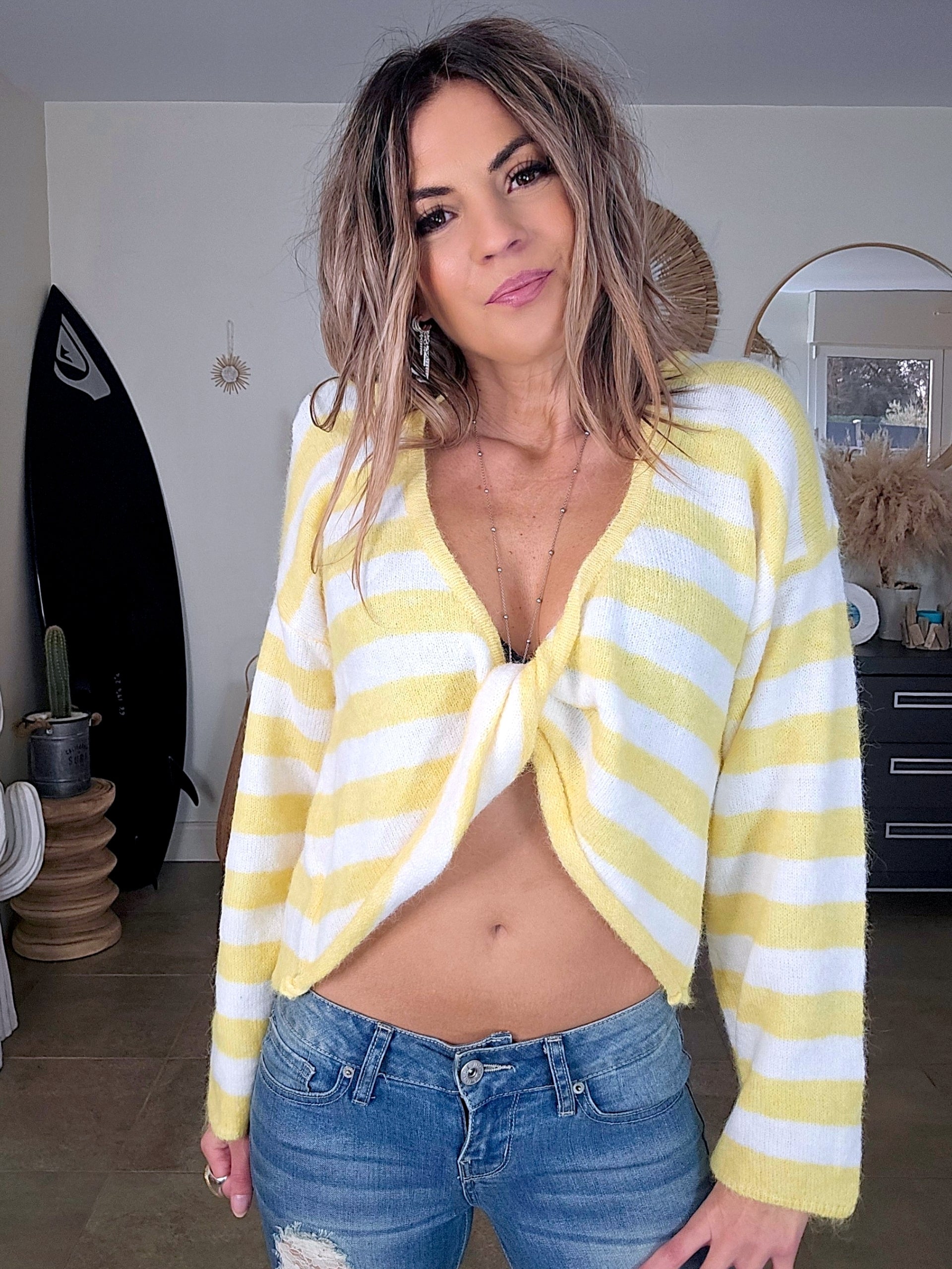 Pull rayé jaune double sens - 𝐌𝐚𝐫𝐢𝐧𝐚𝟒𝟒𝐟𝐚𝐦𝐢𝐥𝐲