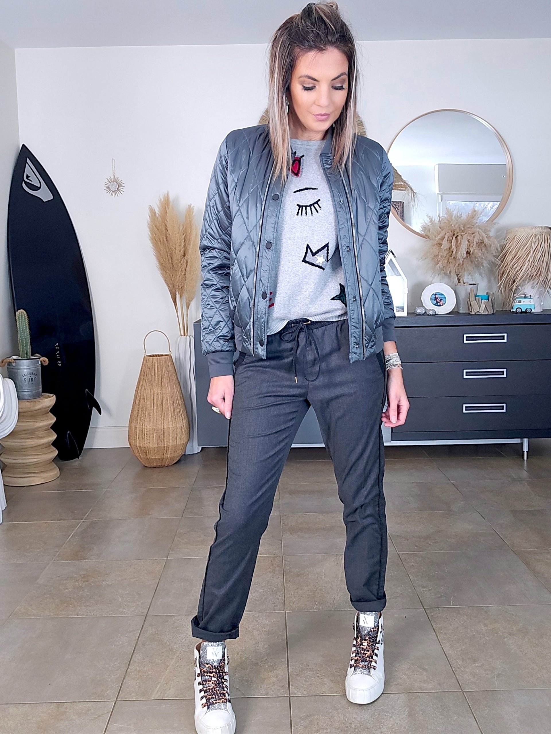 Doudoune matelassée gris métallisé - 𝐌𝐚𝐫𝐢𝐧𝐚𝟒𝟒𝐟𝐚𝐦𝐢𝐥𝐲