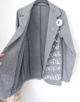 Veste à chevrons & tags + pin's skull rose - 𝐌𝐚𝐫𝐢𝐧𝐚𝟒𝟒𝐟𝐚𝐦𝐢𝐥𝐲