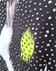 Veste cintrée noire à imprimé léopard jaune fluo - 𝐌𝐚𝐫𝐢𝐧𝐚𝟒𝟒𝐟𝐚𝐦𝐢𝐥𝐲