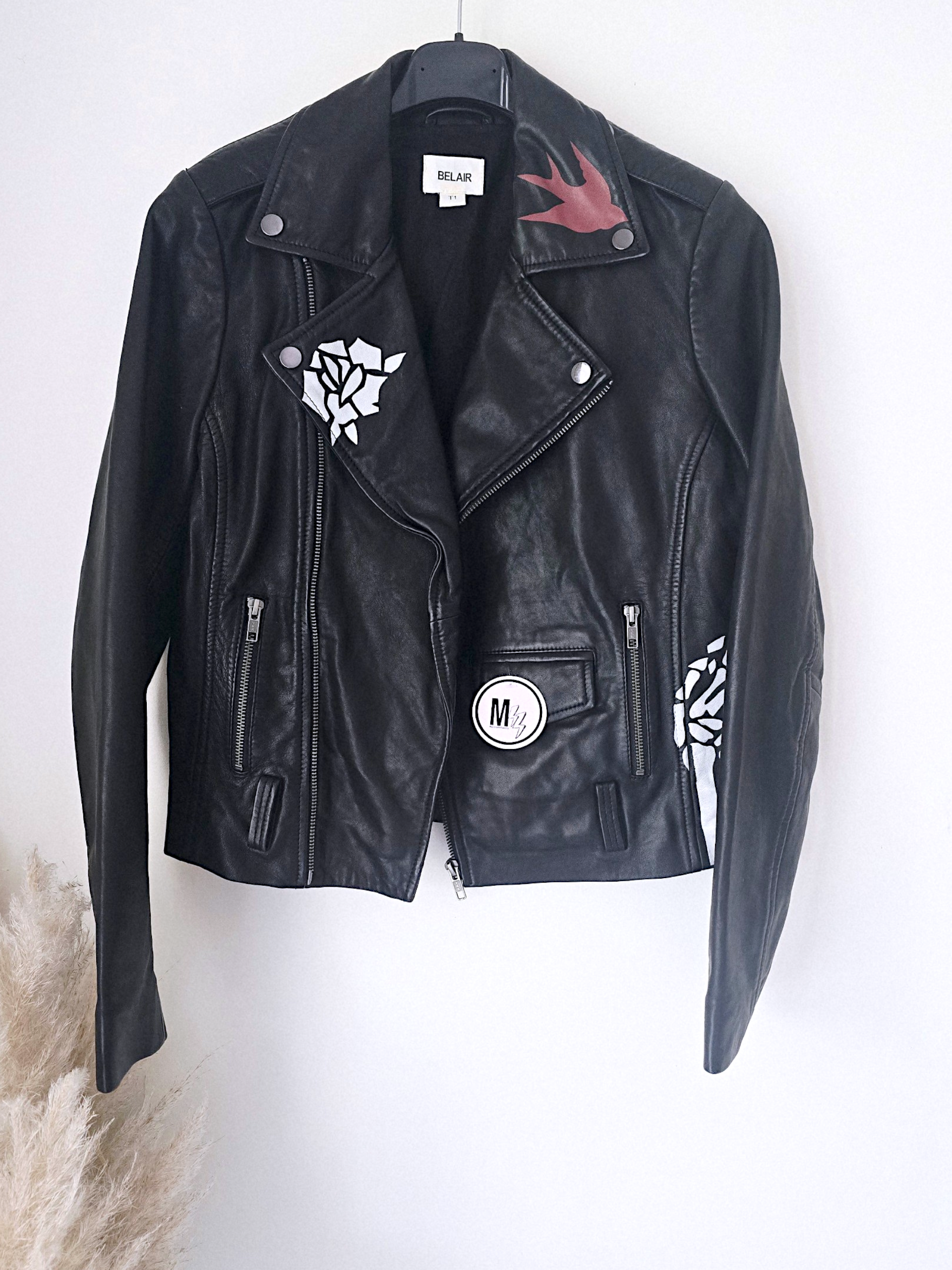 Perfecto noir 100% cuir à tags - 𝐌𝐚𝐫𝐢𝐧𝐚𝟒𝟒𝐟𝐚𝐦𝐢𝐥𝐲
