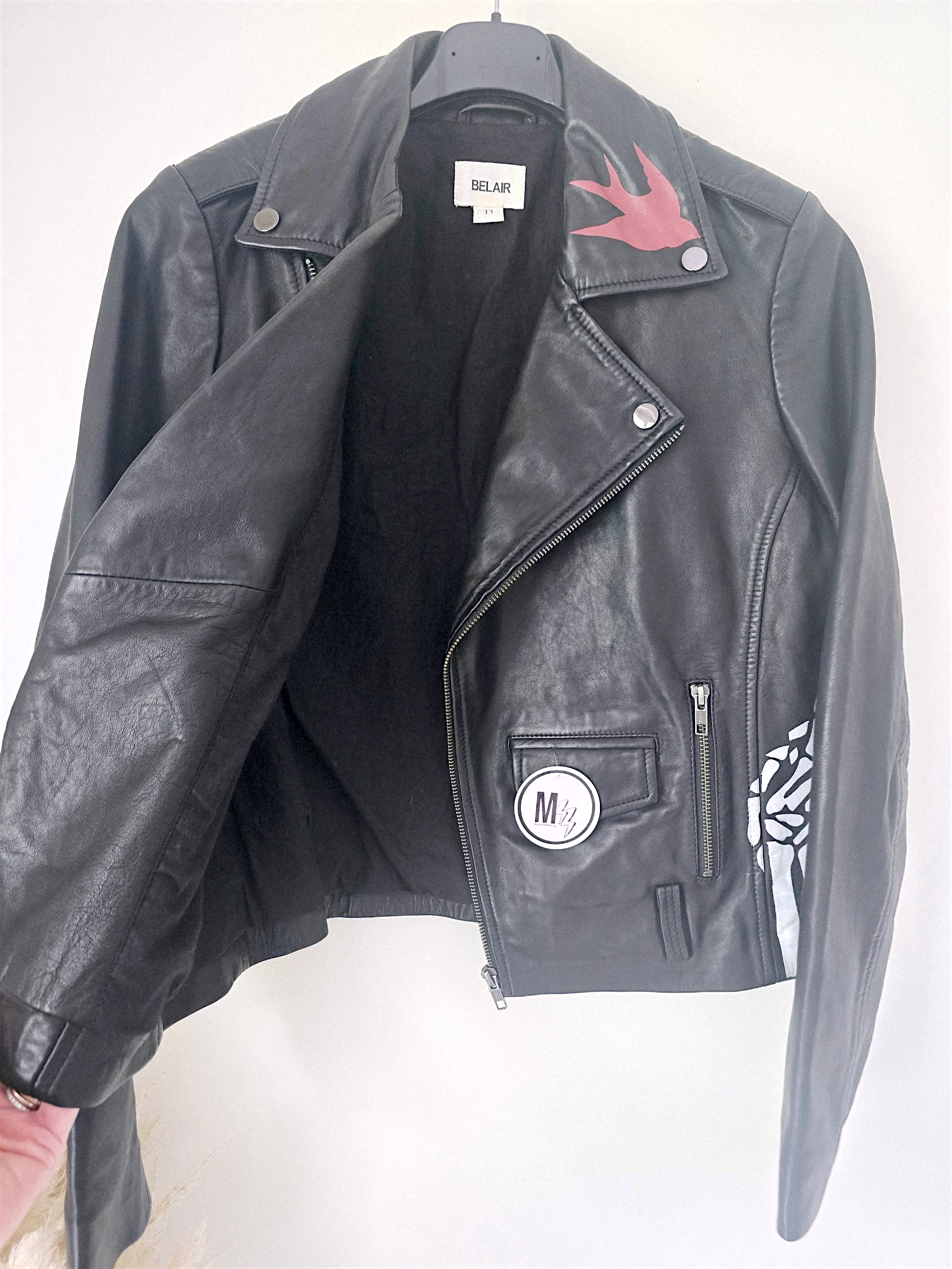 Perfecto noir 100% cuir à tags - 𝐌𝐚𝐫𝐢𝐧𝐚𝟒𝟒𝐟𝐚𝐦𝐢𝐥𝐲