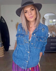 Veste brodée en jean bleu - 𝐌𝐚𝐫𝐢𝐧𝐚𝟒𝟒𝐟𝐚𝐦𝐢𝐥𝐲