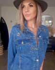Veste brodée en jean bleu - 𝐌𝐚𝐫𝐢𝐧𝐚𝟒𝟒𝐟𝐚𝐦𝐢𝐥𝐲
