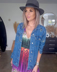 Veste brodée en jean bleu - 𝐌𝐚𝐫𝐢𝐧𝐚𝟒𝟒𝐟𝐚𝐦𝐢𝐥𝐲