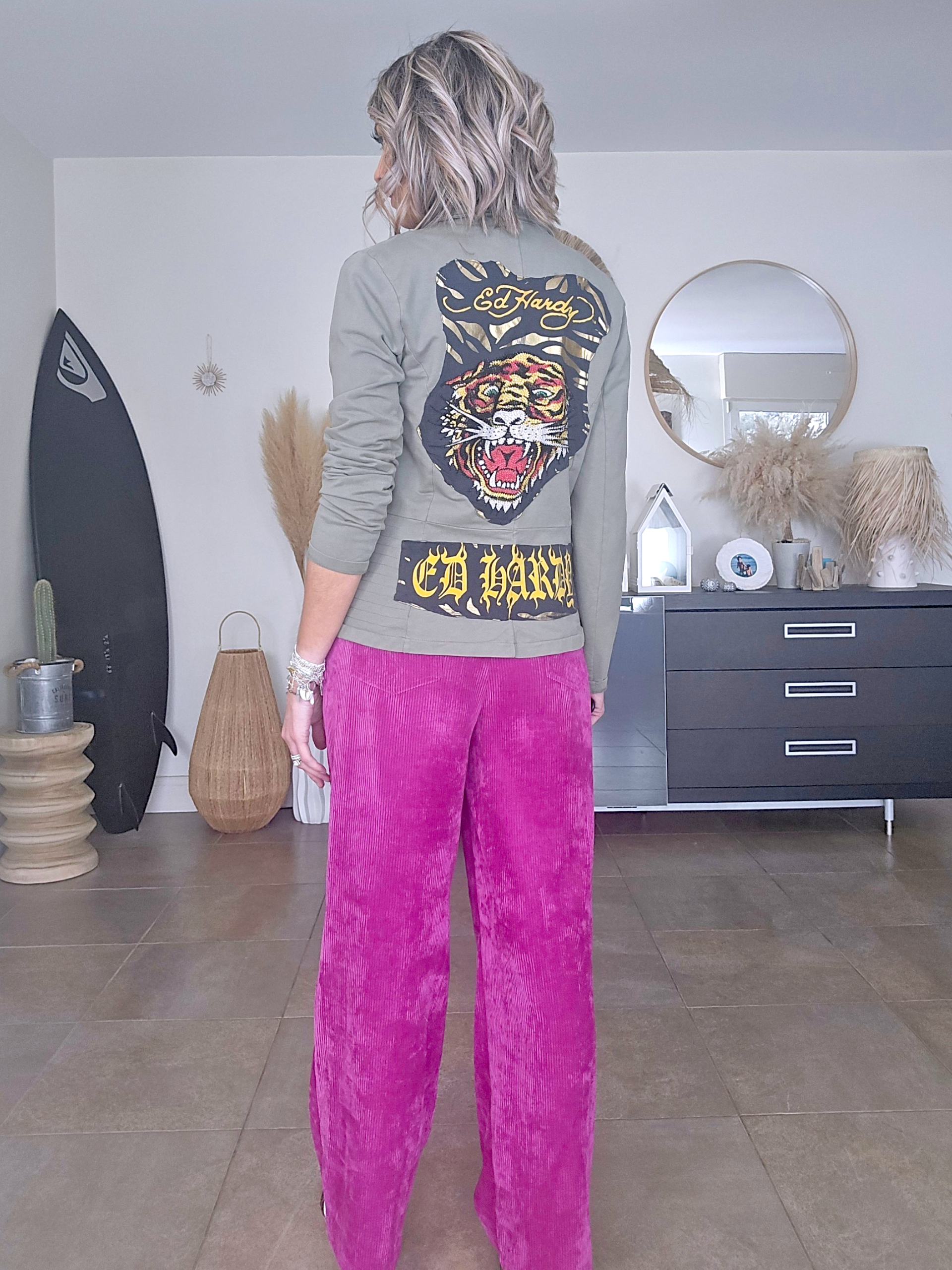 Pantalon velours rose framboise - 𝐌𝐚𝐫𝐢𝐧𝐚𝟒𝟒𝐟𝐚𝐦𝐢𝐥𝐲