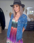 Veste brodée en jean bleu - 𝐌𝐚𝐫𝐢𝐧𝐚𝟒𝟒𝐟𝐚𝐦𝐢𝐥𝐲